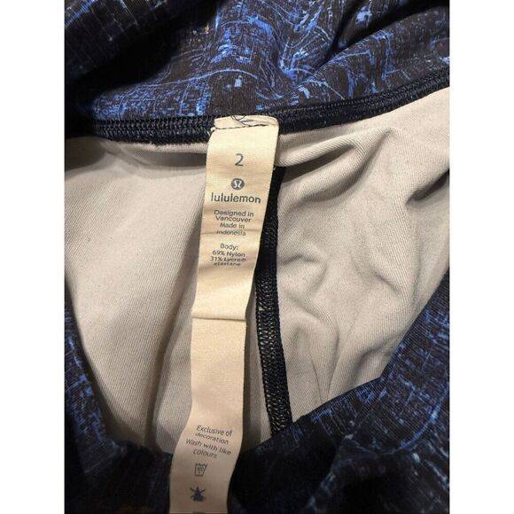 Lululemon Wunder Under Hi Rise Tight Womens 2 City Lights Multi Black Blue Yoga - Picture 6 of 6